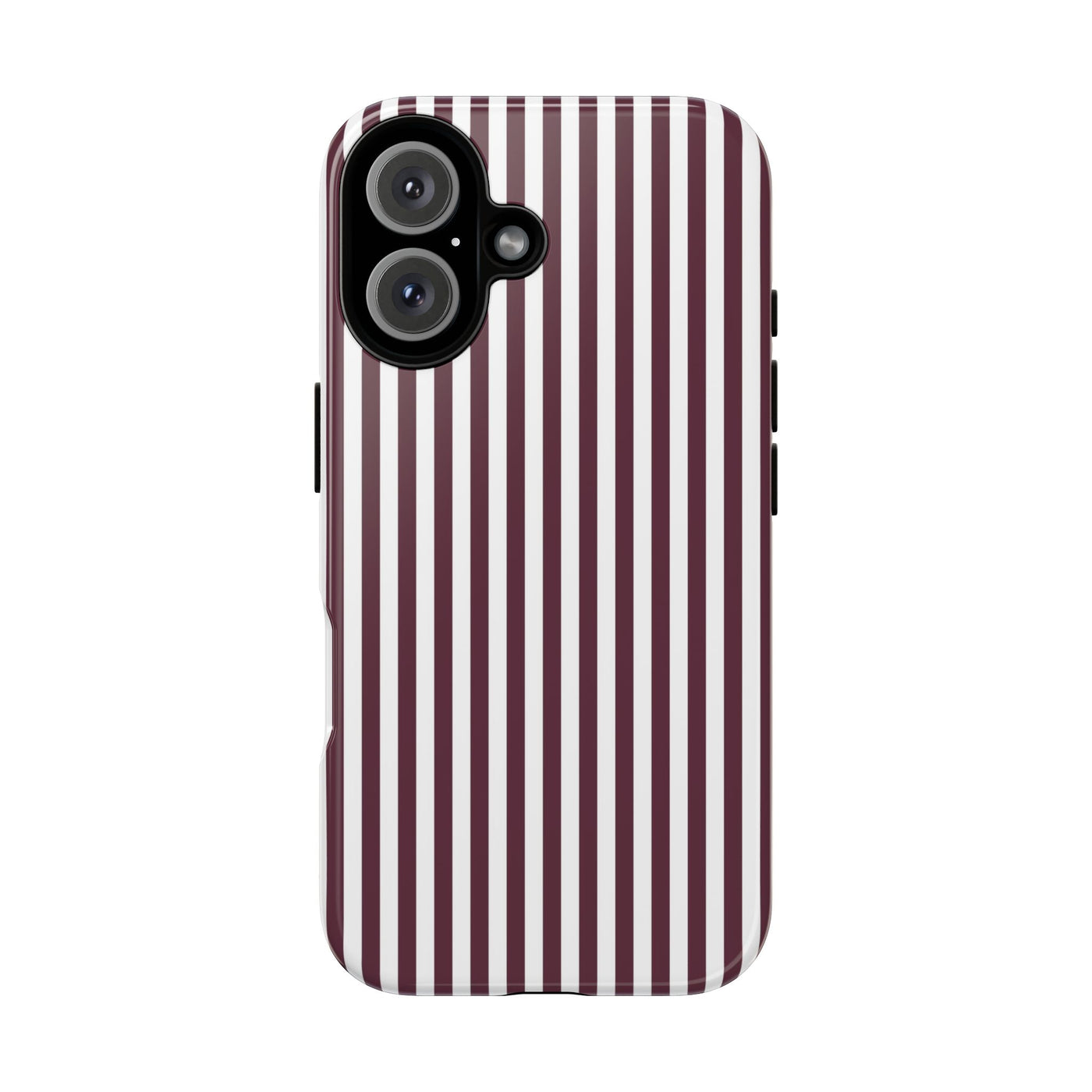 Tough Premium Burgundy Stripes Phone Case Gift for Her - For Apple iPhone 16 Pro Max 16e iPhone 15 Pro iPhone Iphone 14 Plus 13 Pro 12 SE XR - Studio40ParkLane