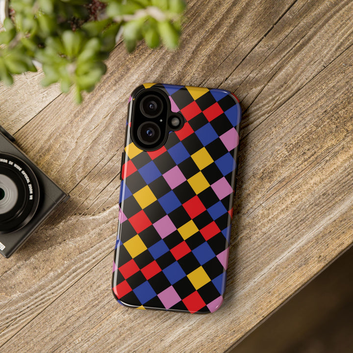 Aesthetic Tough Colorful Checkerboard Phone Case Premium - For iPhone 17 Pro Max iPhone 16 Pro iPhone 15 Iphone 14 Plus 13 Pro 12 11 10 XR - Studio40ParkLane