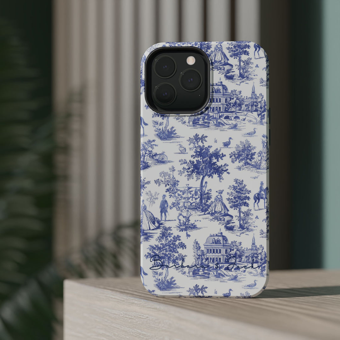 Magsafe French Toile Personalized Initial Custom Gift Cute Phone Cases for Iphone 16 Pro Max | iPhone 15, Pro Max Case, Iphone 14, 13, 12, 11, 10 - Studio40ParkLane