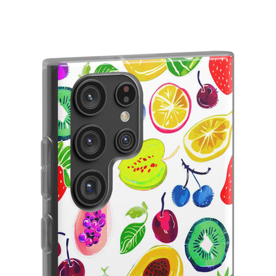 Cute Flexi Phone Cases, Summer Fruit Mix, Compatible with Samsung Galaxy S23, Samsung S22, Samsung S21, Samsung S20, Galaxy S20 Ultra