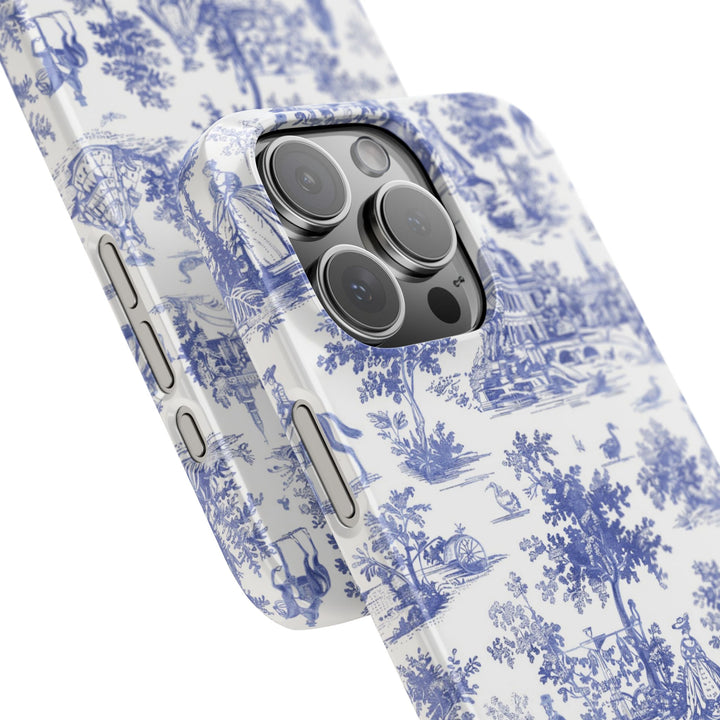 Slim Personalized Slim Blue Vintage French Toile Cute Phone Cases for Iphone 16 Pro Max | iPhone 15 Case | iPhone 15 Pro Max Case, Iphone 14, Iphone 14 Pro Max, Iphone 13 12 11 8 7 - Studio40ParkLane