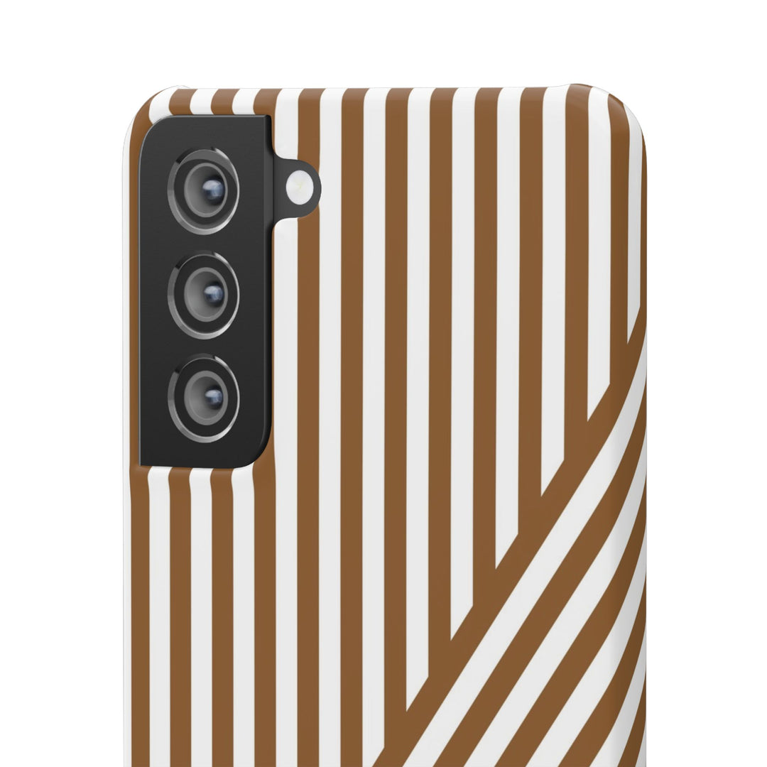 Aesthetic Mocha Brown Stripes Cute Phone Case Sleek Snap - For iPhone 17 Pro Max iPhone 16 Pro iPhone 15 Iphone 14 Plus 13 Pro 12 11 10 Gift - Studio40ParkLane