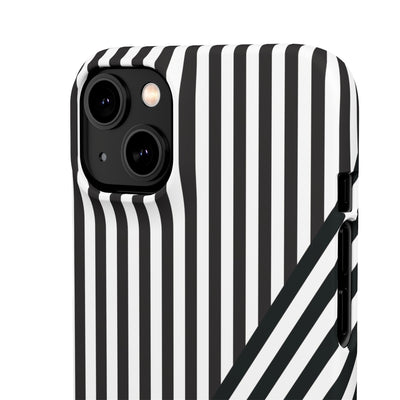 Aesthetic Black White Stripes Cute Phone Case Sleek Snap - For iPhone 17 Pro Max iPhone 16 Pro iPhone 15 Iphone 14 Plus 13 Pro 12 11 10 Gift - Studio40ParkLane