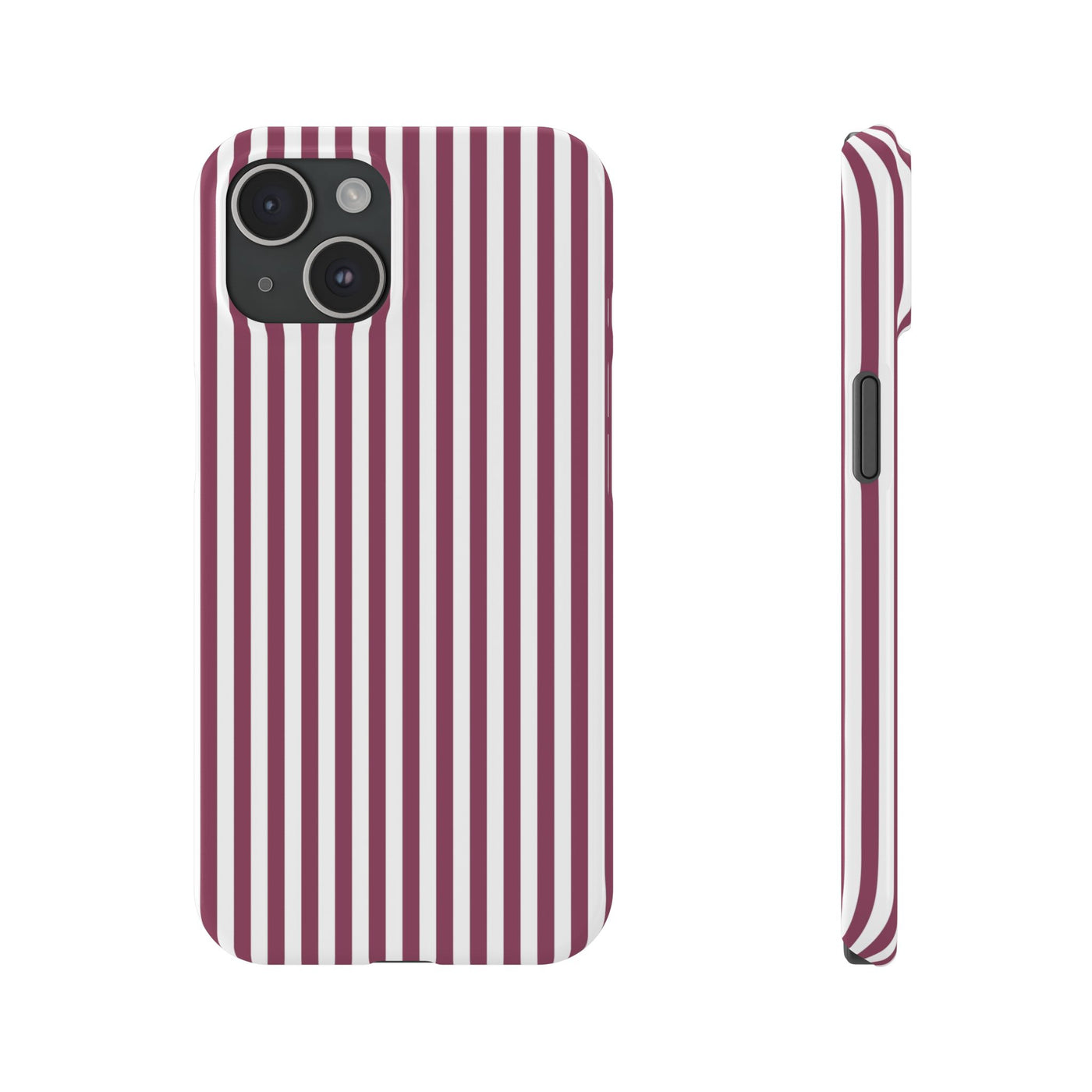Slim Claret Red Striped Cute Phone Case for Iphone 16 - | iPhone 15 Pro Max Case | iPhone 14 Case Iphone 13 12 11 10 9 8 7 XS X Gift for Her - Studio40ParkLane