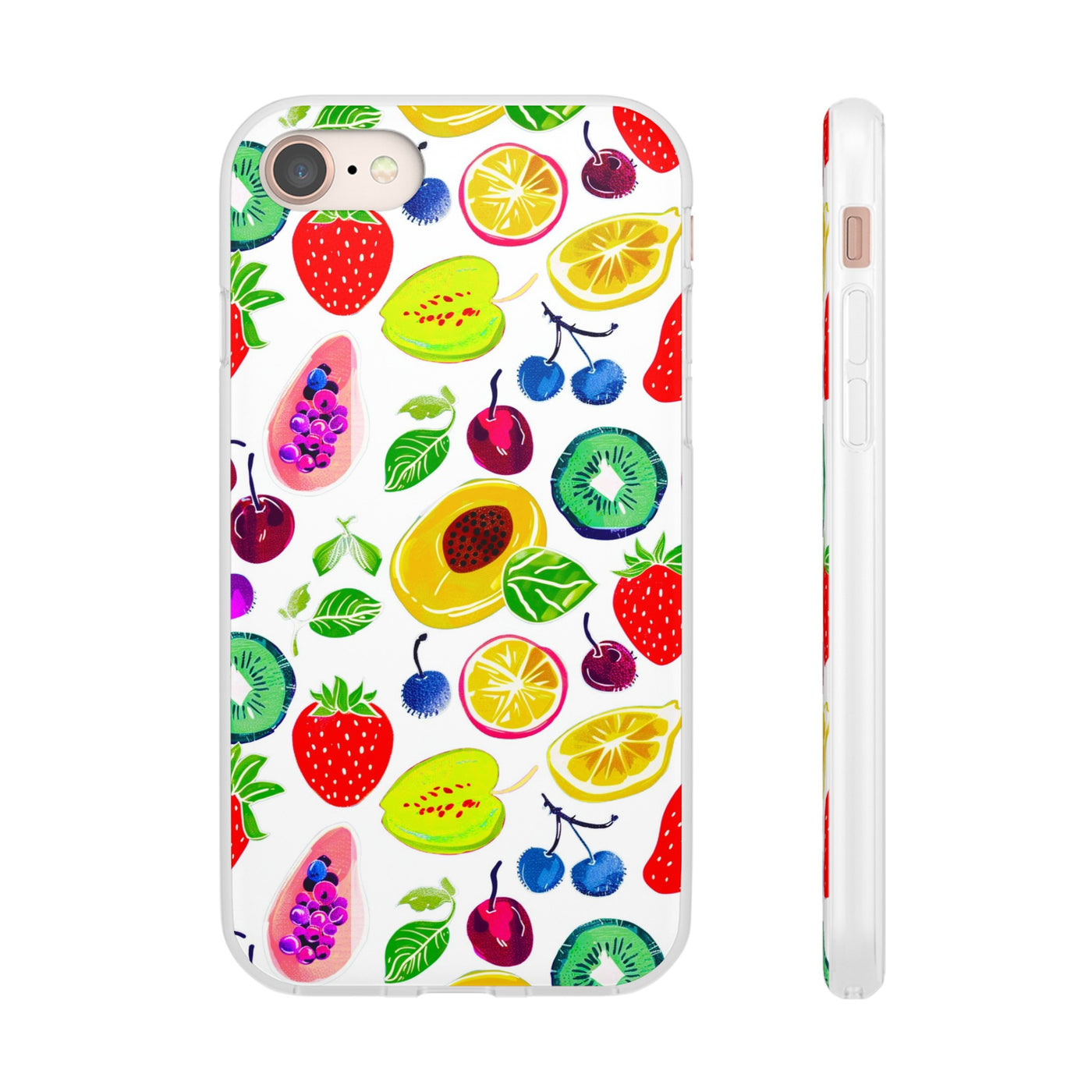 Cute Flexi Phone Cases, Summer Fruit Mix, Compatible with Samsung Galaxy S23, Samsung S22, Samsung S21, Samsung S20, Galaxy S20 Ultra