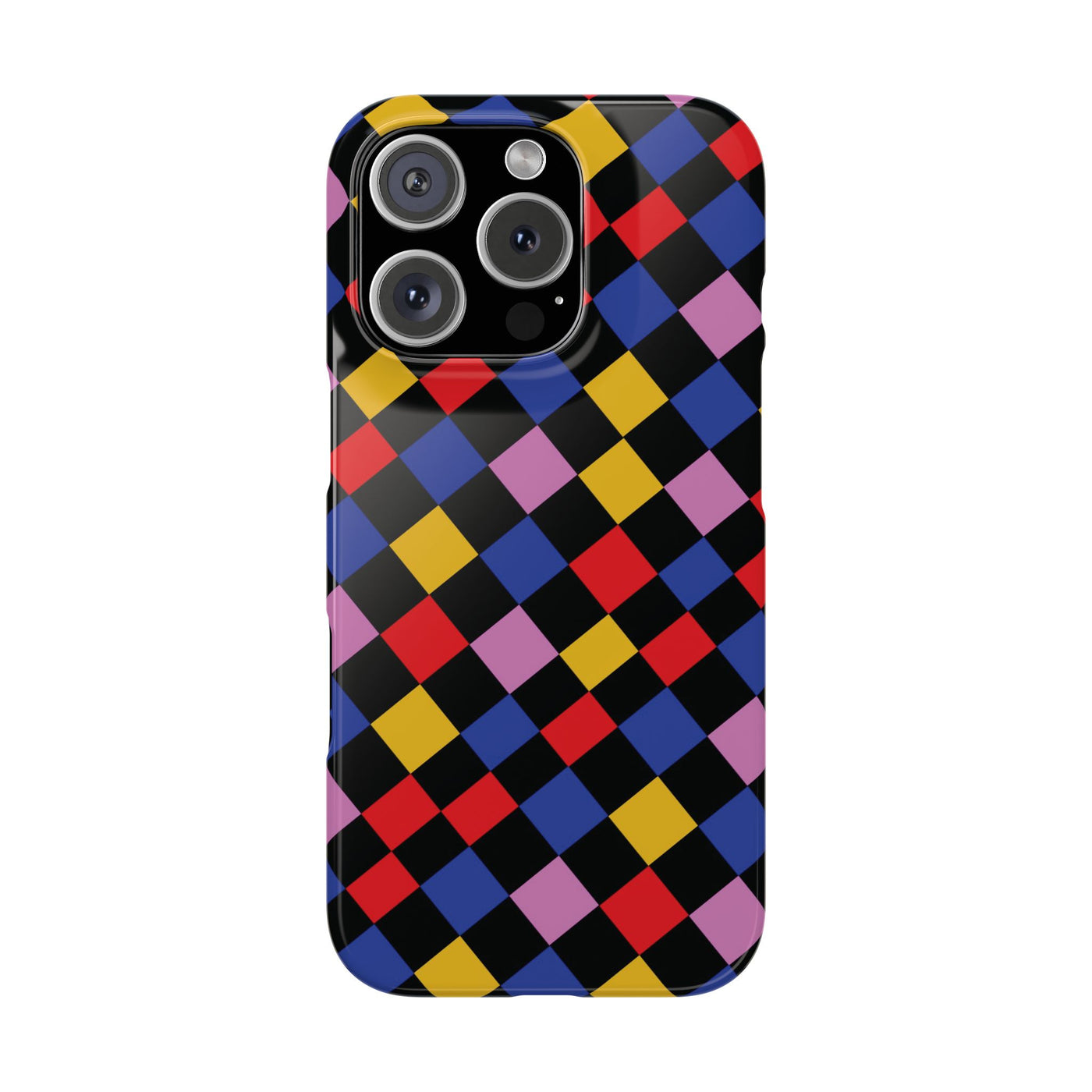 Colorful Checkerboard Cute Phone Case - Sleek Snap - for iPhone 16 15 14 13 12 11 Max Pro Plus Samsung Galaxy S24 S23 S22 S21 S20 Plus Ultra - Studio40ParkLane