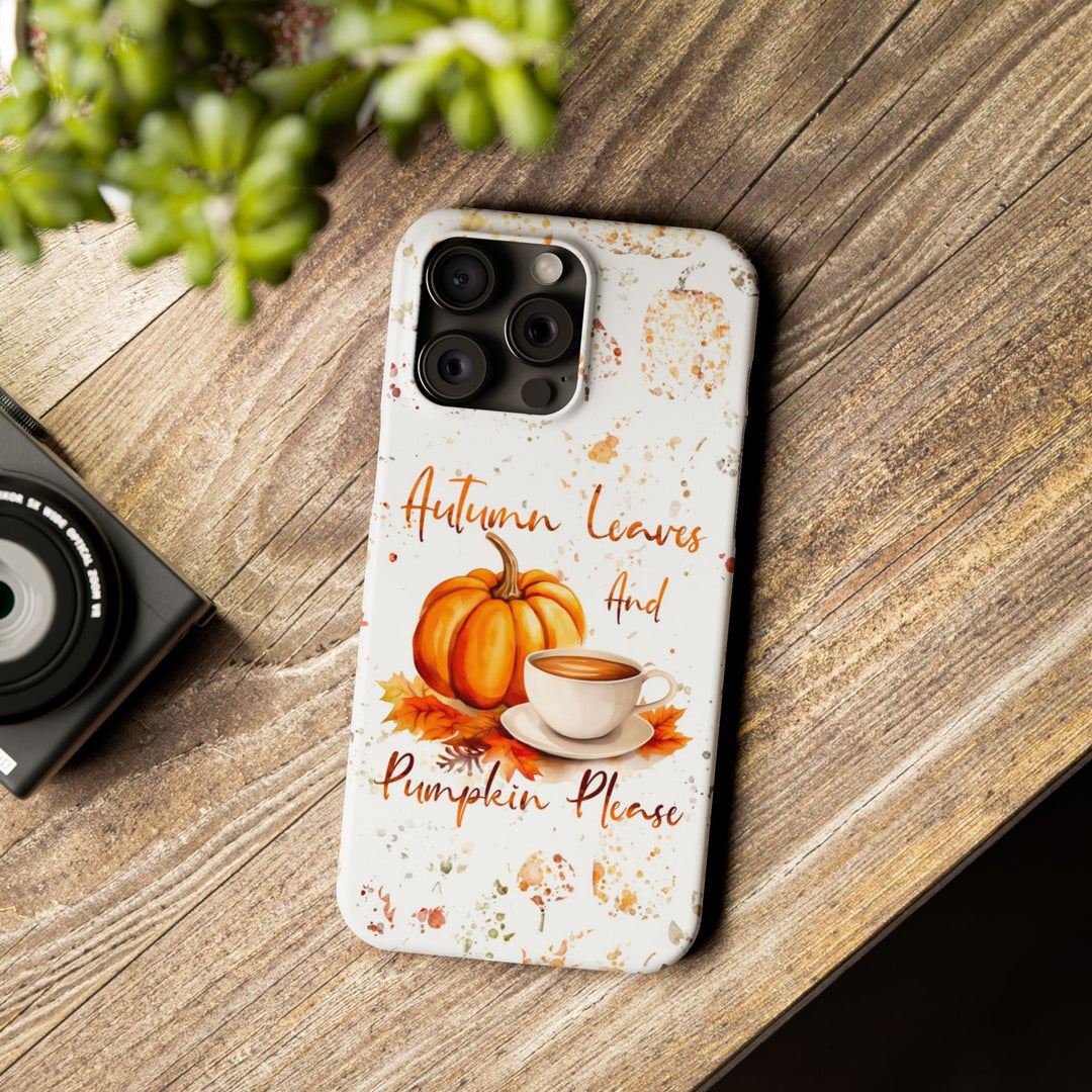 Slim Fall Leaves and Pumpkins Slim Cute Phone Cases for Iphone | iPhone 15 Case | iPhone 15 Pro Max Case, Iphone 14, Iphone 14 Pro Max, Iphone 13 - Studio40ParkLane