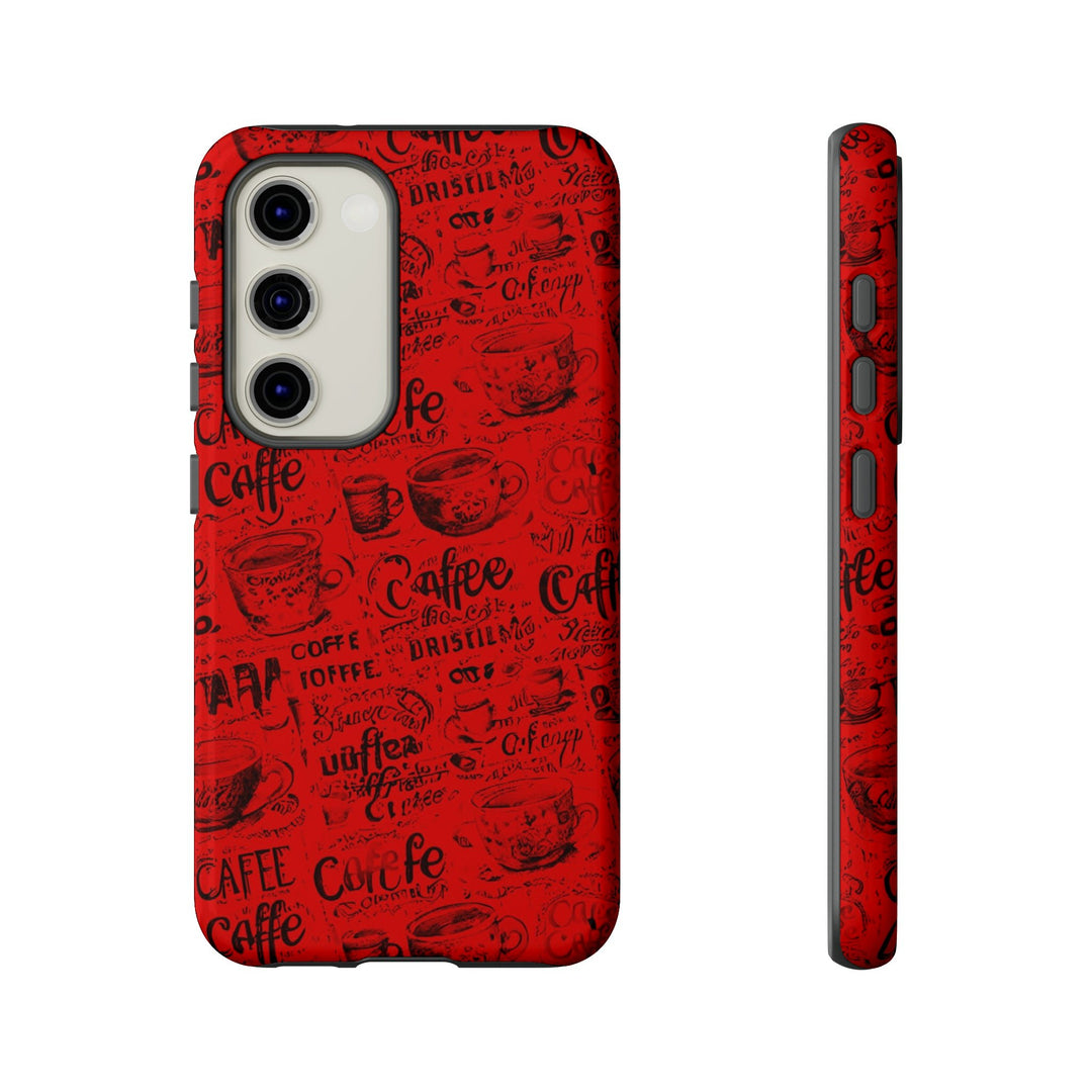 Cute Samsung Phone Case | Aesthetic Samsung Phone Case | Galaxy S23, S22, S21, S20 | Red Black Coffee, Protective Phone Case - Studio40ParkLane