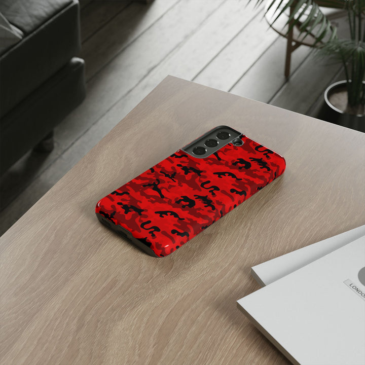Impact Resistant, Red Camo Camouflage, Cute Phone Cases for Samsung S24, S23, S22, S21, IPhone 15 pro Iphone 14 pro Iphone 13 IPhone 12 Iphone 11 - Studio40ParkLane