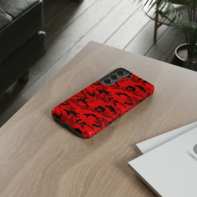 Impact Resistant, Red Camo Camouflage, Cute Phone Cases for Samsung S24, S23, S22, S21, IPhone 15 pro Iphone 14 pro Iphone 13 IPhone 12 Iphone 11