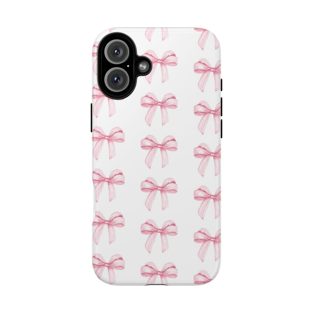 Pink Bows Cute Phone Case, for IPhone 16 Pro Max | Iphone 15, Iphone 14, IPhone 13 Case, 11 8 7, Samsung Galaxy S24, S23, S22, S21, 2 Layer Protection - Studio40ParkLane
