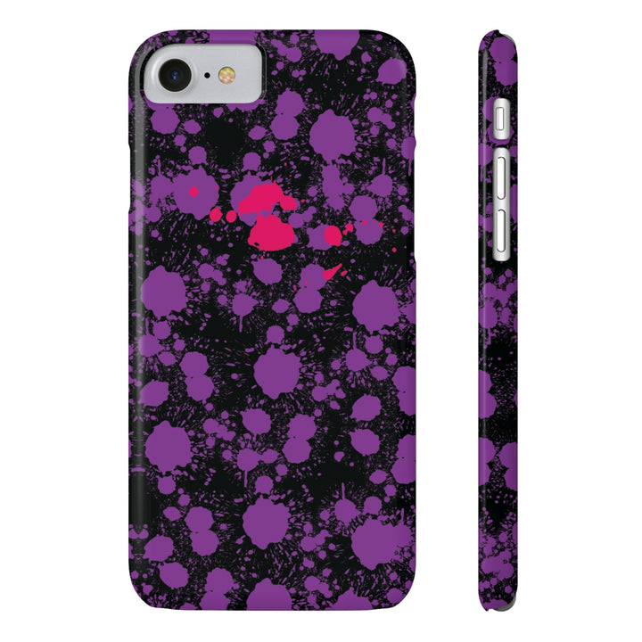 Slim Cute Phone Cases for Iphone - | iPhone 15 Case | iPhone 15 Pro Max Case, Iphone 14 Case, Iphone 14 Pro Max, Iphone 13, Purple Pink Paint Blots Splash - Studio40ParkLane