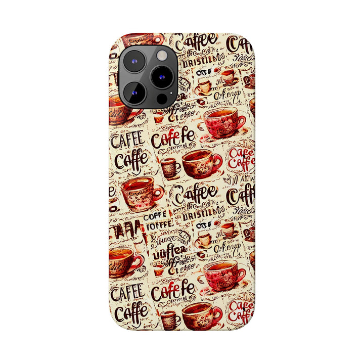 Slim Cute Phone Cases for Iphone - | iPhone 15 Case | iPhone 15 Pro Max Case, Iphone 14 Case, Iphone 14 Pro Max, Iphone 13, Paris Coffee Cup - Studio40ParkLane