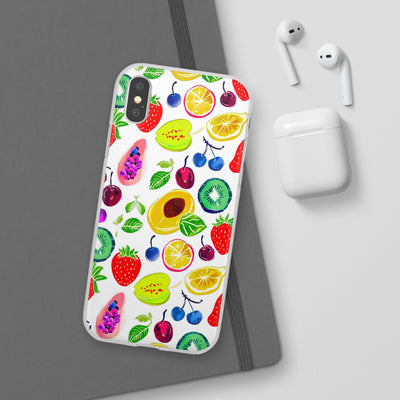 Cute Flexi Phone Cases, Summer Fruit Mix, Compatible with Samsung Galaxy S23, Samsung S22, Samsung S21, Samsung S20, Galaxy S20 Ultra