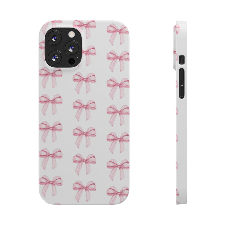 Slim Pink Bows Cute Phone Cases for Iphone 16 Pro Max | iPhone 15 Case | iPhone 15 Pro Max Case, Iphone 14, Iphone 14 Pro Max, Iphone 13 12 11 8 7 - Studio40ParkLane