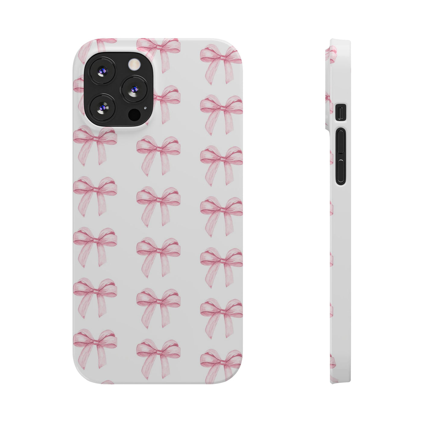 Slim Pink Bows Cute Phone Cases for Iphone 16 Pro Max | iPhone 15 Case | iPhone 15 Pro Max Case, Iphone 14, Iphone 14 Pro Max, Iphone 13 12 11 8 7