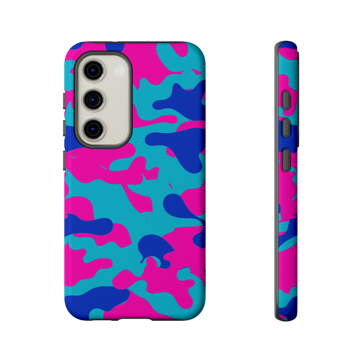 Cute Samsung Phone Case | Aesthetic Samsung Phone Case | Galaxy S23, S22, S21, S20 | Blue Pink Camouflage, Protective Phone Case - Studio40ParkLane