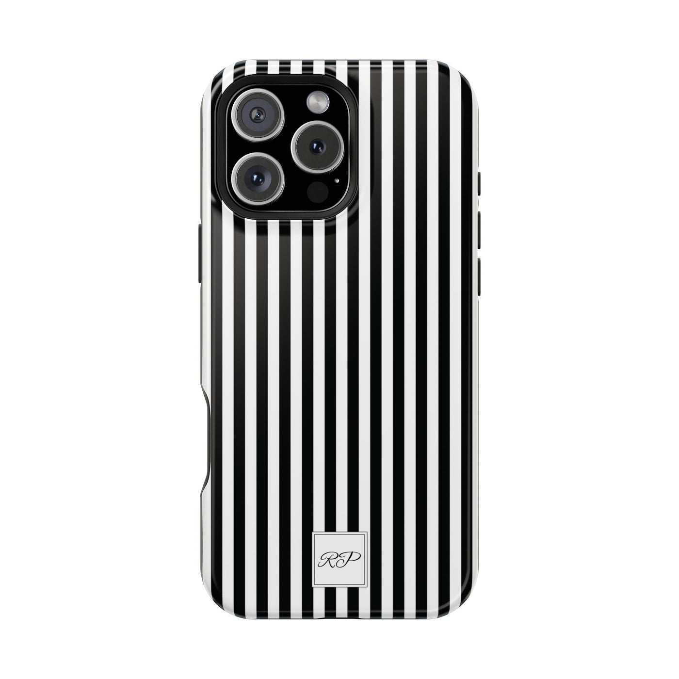 Custom Personalized Black White Striped Magsafe Phone Case for Iphone 17 - | iPhone 16 Pro Max Case | iPhone 15 Case Iphone 14 13 12 11 10 - Studio40ParkLane