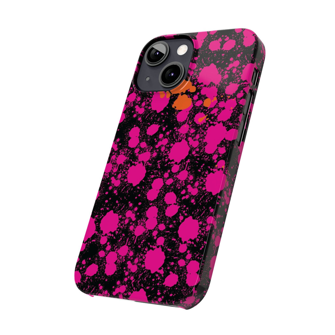 Slim Cute Phone Cases for Iphone - | iPhone 15 Case | iPhone 15 Pro Max Case, Iphone 14 Case, Iphone 14 Pro Max, Iphone 13, Pink Orange Paint Splash - Studio40ParkLane