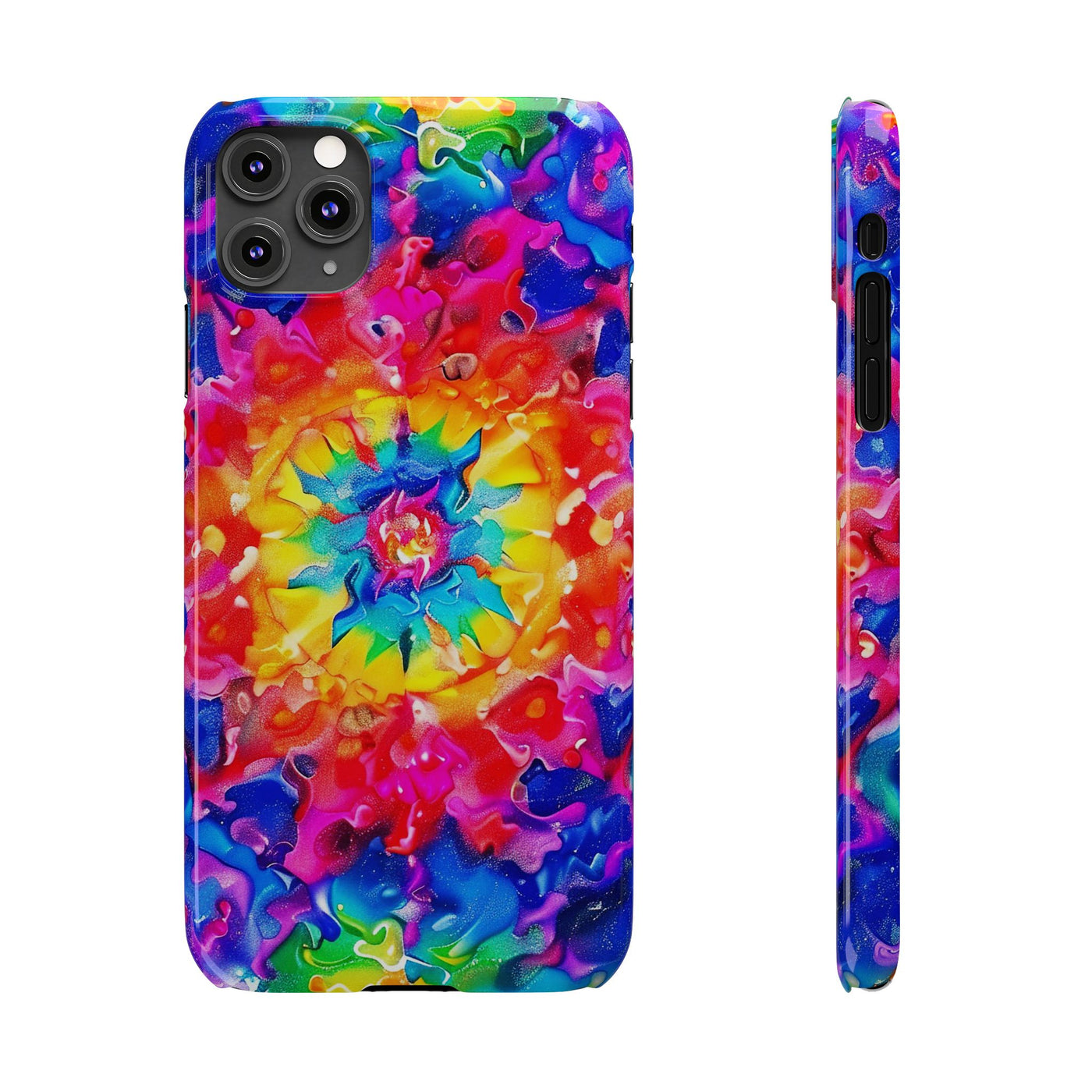 Slim Tie Dye Faux Glitter Gift for Her Cute Phone Cases for Iphone 16 Pro Max | iPhone 15 Case | iPhone 15 Pro Max Case, Iphone 14, Iphone 14 Pro Max, Iphone 13 12 11 8 7