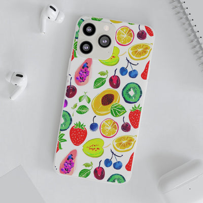 Cute Flexi Phone Cases, Summer Fruit Mix, Compatible with Samsung Galaxy S23, Samsung S22, Samsung S21, Samsung S20, Galaxy S20 Ultra