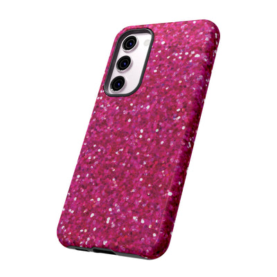 Faux Muted Pink Play on Glitter Effect Cute Phone Case, for IPhone 16 pro Max | Iphone 15, Iphone 14, IPhone 13 Case, 11 8 7, Samsung Galaxy S24, S23, S22, S21, 2 Layer Protection