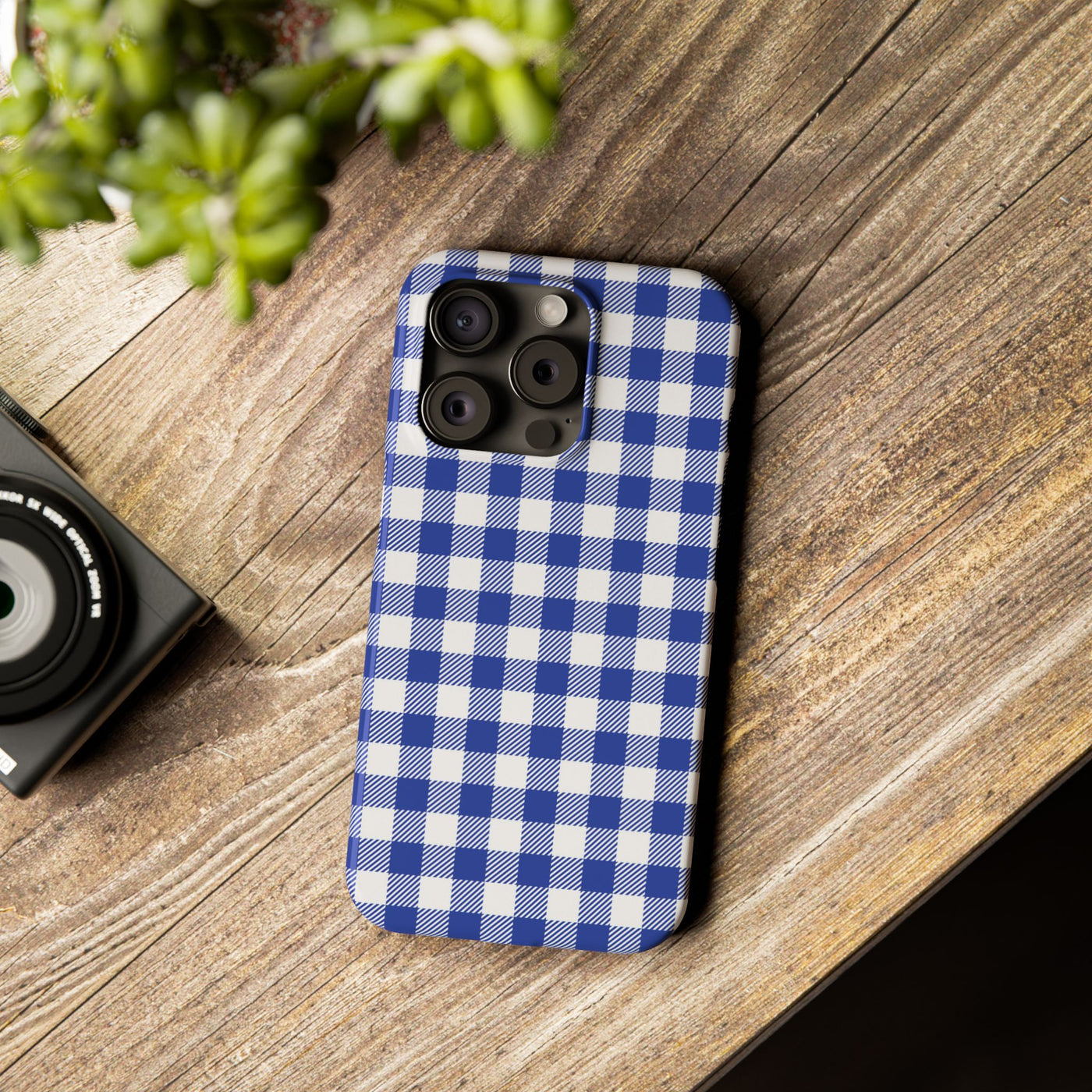 Slim Blue Gingham Gift for Her Cute Phone Cases for Iphone 16 Pro Max | iPhone 15 Case | iPhone 15 Pro Max Case, Iphone 14, 13, 12, 11, 10, 8, 7