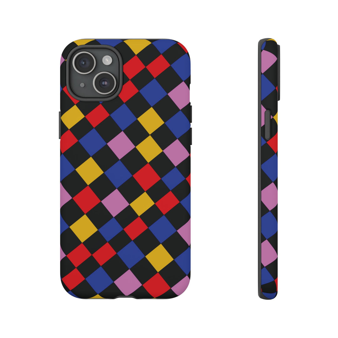 Aesthetic Tough Colorful Checkerboard Phone Case Premium - For iPhone 17 Pro Max iPhone 16 Pro iPhone 15 Iphone 14 Plus 13 Pro 12 11 10 XR - Studio40ParkLane