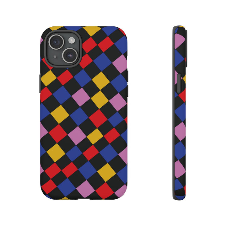 Aesthetic Tough Colorful Checkerboard Phone Case Premium - For iPhone 17 Pro Max iPhone 16 Pro iPhone 15 Iphone 14 Plus 13 Pro 12 11 10 XR - Studio40ParkLane