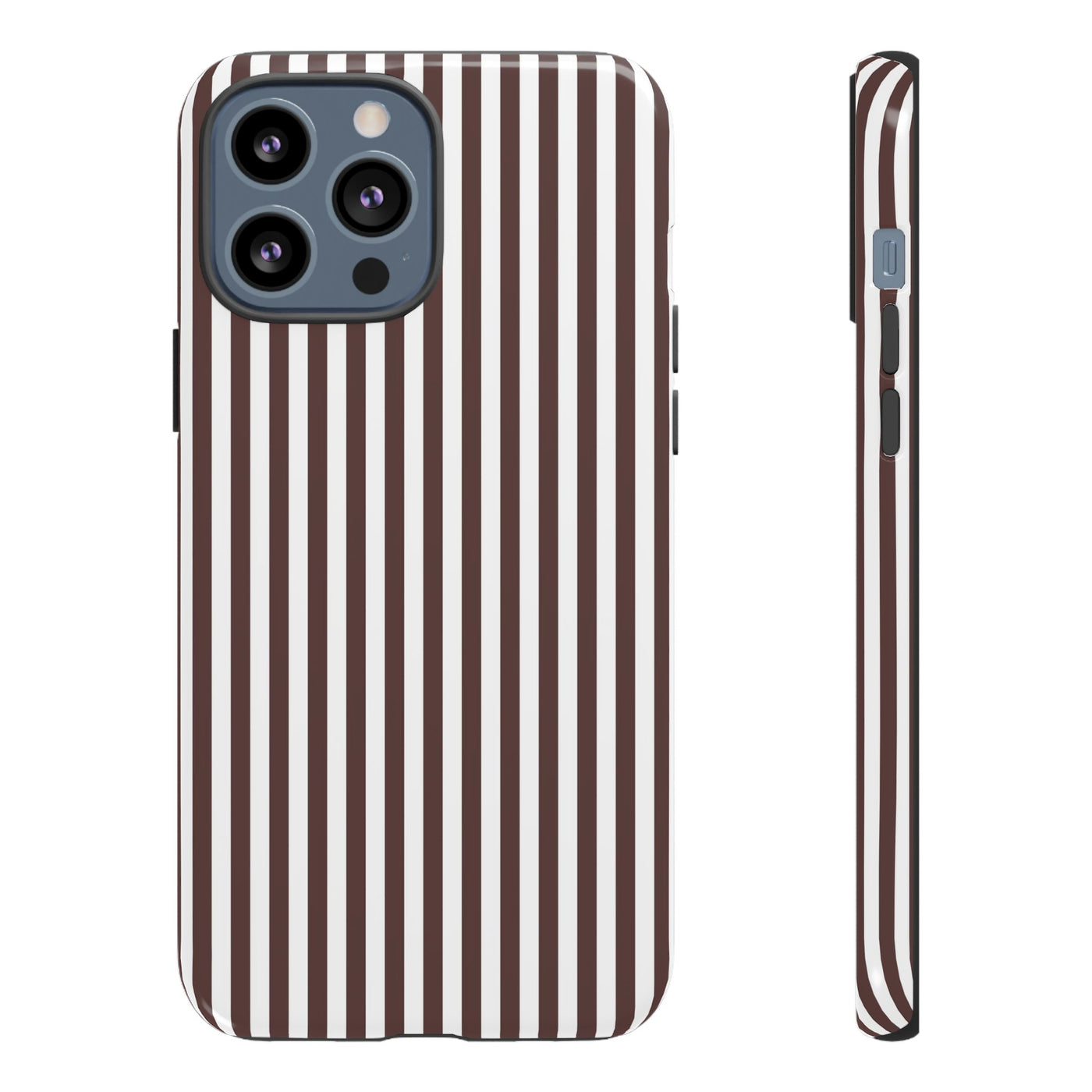 Tough Premium Brown Stripes Phone Case Gift for Her - For Apple iPhone 16 Pro Max 16e iPhone 15 Pro iPhone Iphone 14 Plus 13 Pro 12 SE XR - Studio40ParkLane