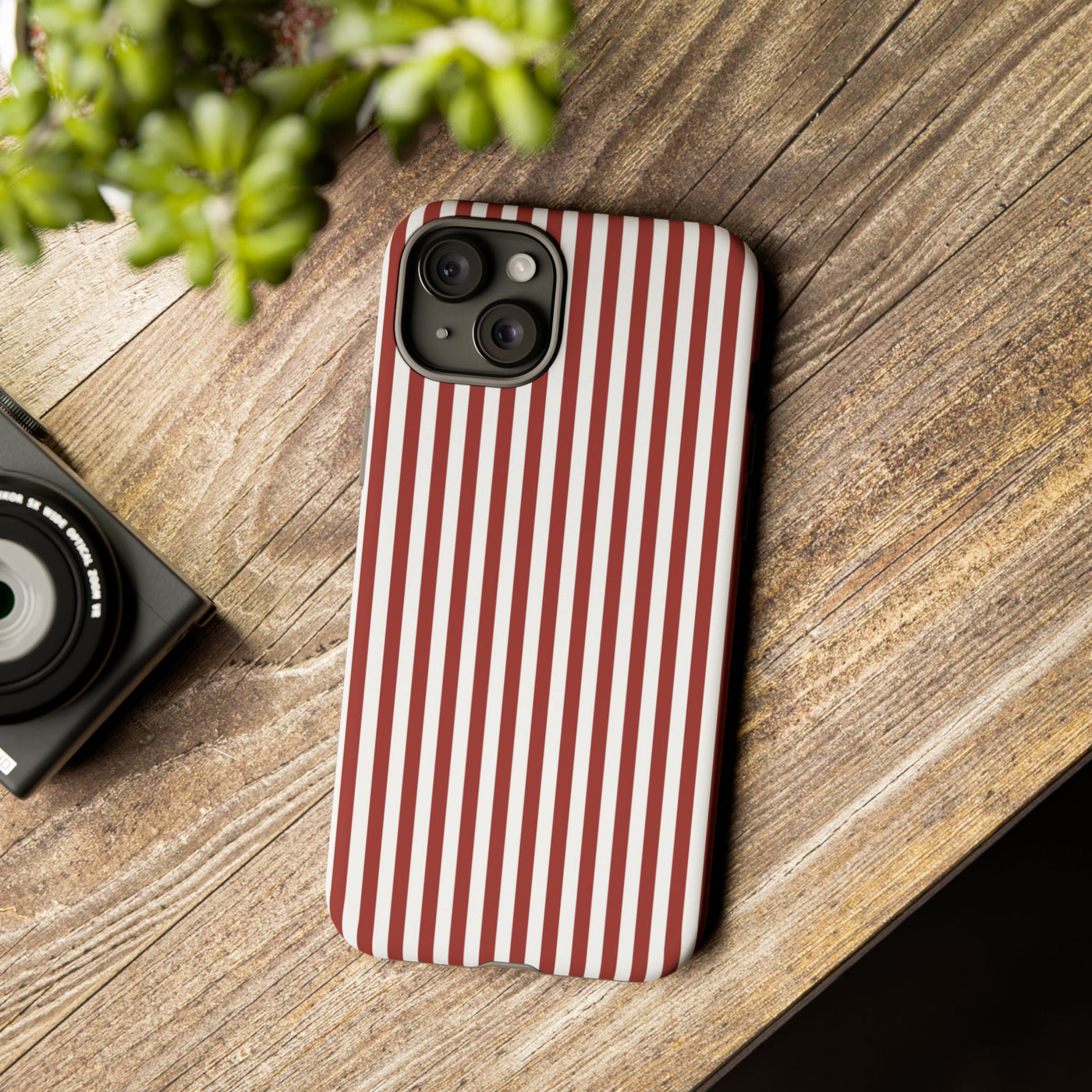 Tough Premium Red Stripes Phone Case Gift for Her - For Apple iPhone 16 Pro Max 16e iPhone 15 Pro iPhone Iphone 14 Plus 13 Pro 12 SE XR - Studio40ParkLane