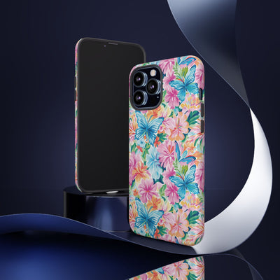 Premium Tough Butterflies Flowers Cute Phone Cases for Samsung S24, S23, S22, S21, S20, Plus and Ultra, Iphone 16 Pro Max,15, 14, 13, 12, 11, 10