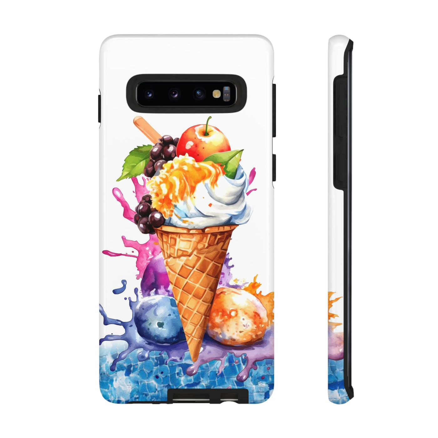 Impact Resistant, Summer Ice Cream Cone, Cute Phone Cases for Samsung S24, S23, S22, S21, IPhone 15 pro Iphone 14 pro Iphone 13 IPhone 12 Iphone 11