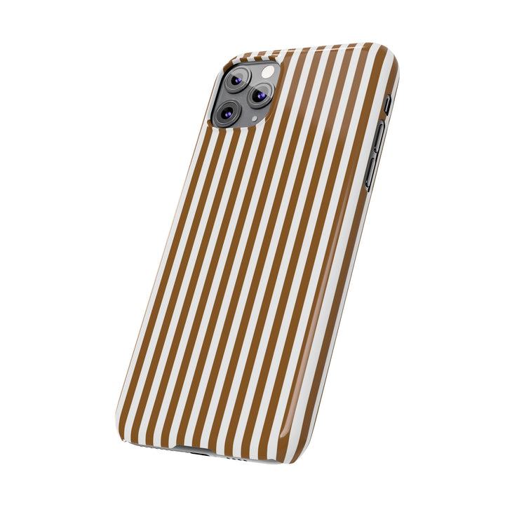 Slim Mocca Brown Striped Cute Phone Case for Iphone 16 - | iPhone 15 Pro Max Case | iPhone 14 Case Iphone 13 12 11 10 9 8 7 XS X Gift for Her - Studio40ParkLane