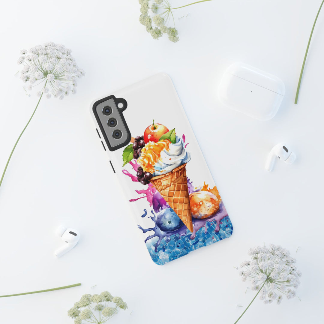 Impact Resistant, Summer Ice Cream Cone, Cute Phone Cases for Samsung S24, S23, S22, S21, IPhone 15 pro Iphone 14 pro Iphone 13 IPhone 12 Iphone 11 - Studio40ParkLane
