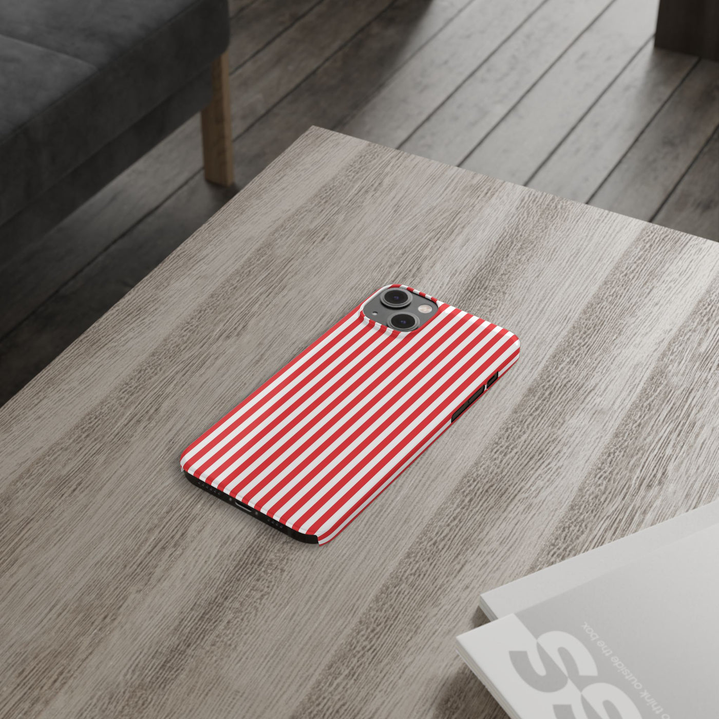 Slim Full Red Striped Cute Phone Case for Iphone 16 - | iPhone 15 Pro Max Case | iPhone 14 Case Iphone 13 12 11 10 9 8 7 XS X Gift for Her - Studio40ParkLane