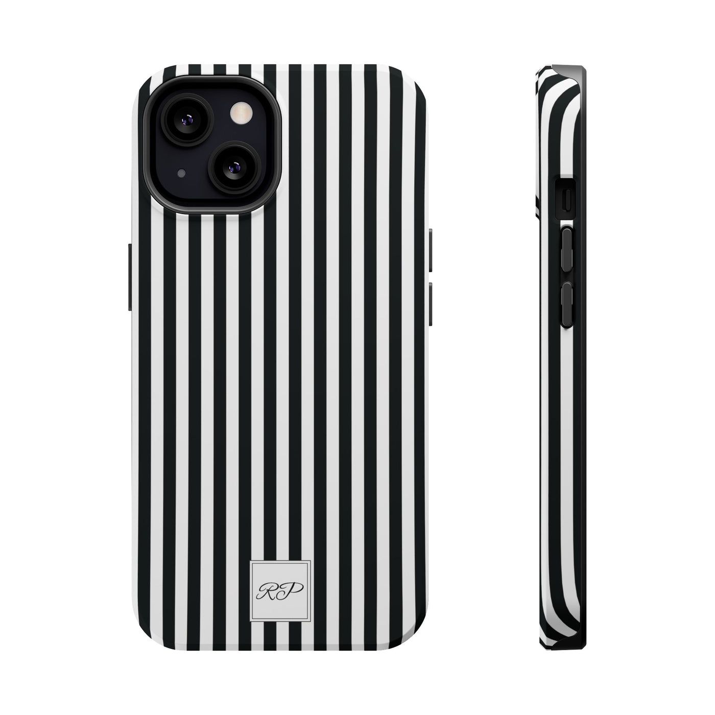 Custom Personalized Black White Striped Magsafe Phone Case for Iphone 17 - | iPhone 16 Pro Max Case | iPhone 15 Case Iphone 14 13 12 11 10 - Studio40ParkLane