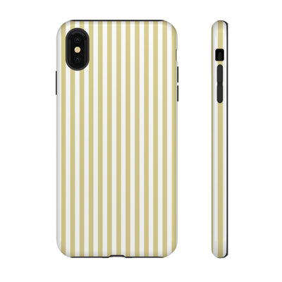 Tough Premium Soft Yellow Stripes Phone Case Gift for Her - For Apple iPhone 16 Pro Max 16e iPhone 15 Pro iPhone Iphone 14 Plus 13 Pro 12 SE XR - Studio40ParkLane