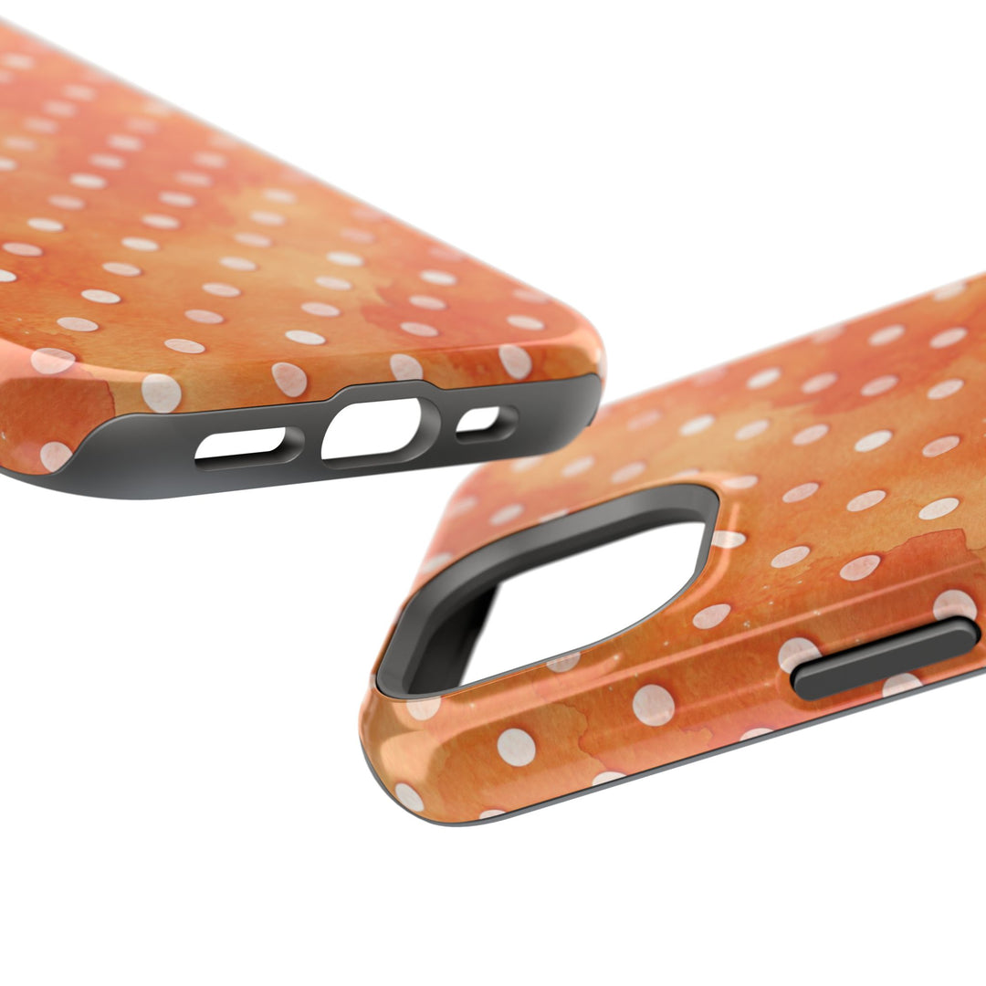 Aesthetic Tough Magsafe Orange Polka Dots Phone Case - For iPhone 17 Pro Max iPhone 16 Pro iPhone 15 Iphone 14 Plus 13 Pro 12 11 10 XR - Studio40ParkLane