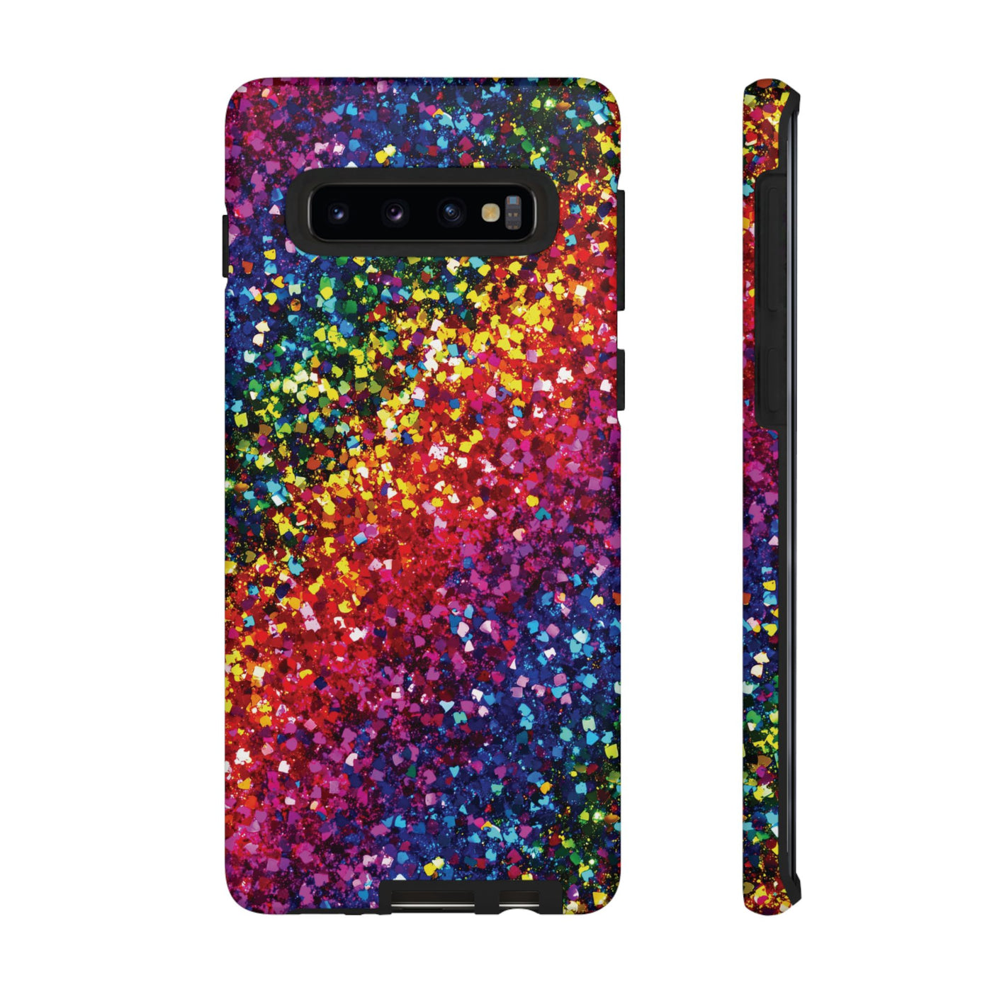 Faux Chic Play on Glitter Effect Cute Phone Case, for IPhone 16 pro Max | Iphone 15, Iphone 14, IPhone 13 Case, 11 8 7, Samsung Galaxy S24, S23, S22, S21, 2 Layer Protection