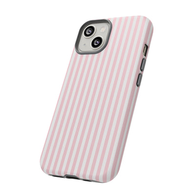 Tough Premium Sweet Pink Stripes Phone Case Gift for Her - For Apple iPhone 16 Pro Max 16e iPhone 15 Pro iPhone Iphone 14 Plus 13 Pro 12 SE XR - Studio40ParkLane