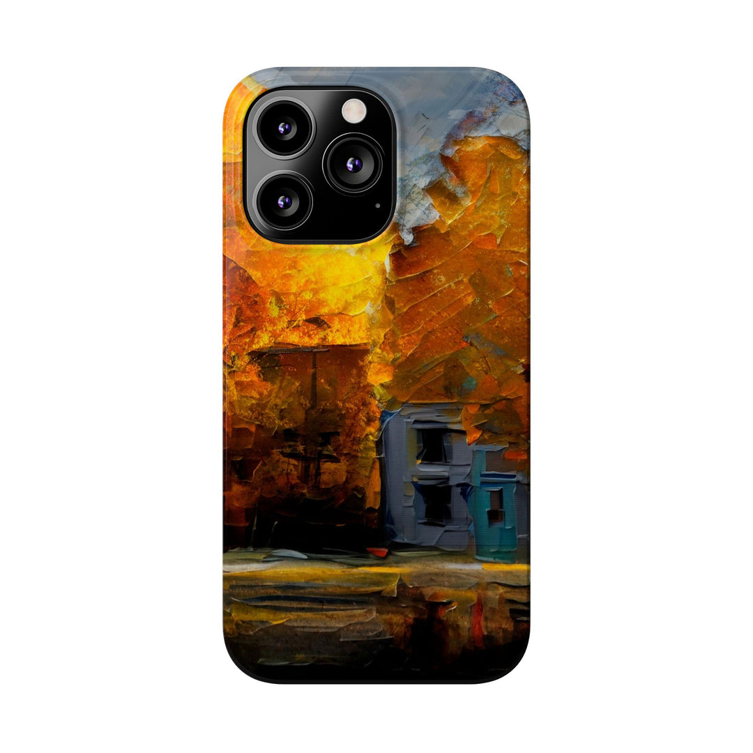 Slim Cute Phone Cases for Iphone - | iPhone 15 Case | iPhone 15 Pro Max Case, Iphone 14 Case, Iphone 14 Pro Max, Iphone 13, Fall Leaves Oil Paint Effect - Studio40ParkLane