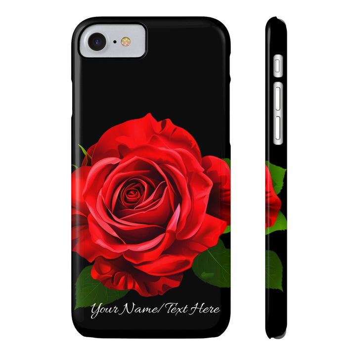 Slim Custom Personalized Red Rose Flowers Gift for Her Cute Phone Cases for Iphone 16 Pro Max | iPhone 15 Case | iPhone 15 Pro Max Case, Iphone 14, Iphone 14 Pro Max, Iphone 13 12 11 8 7 - Studio40ParkLane