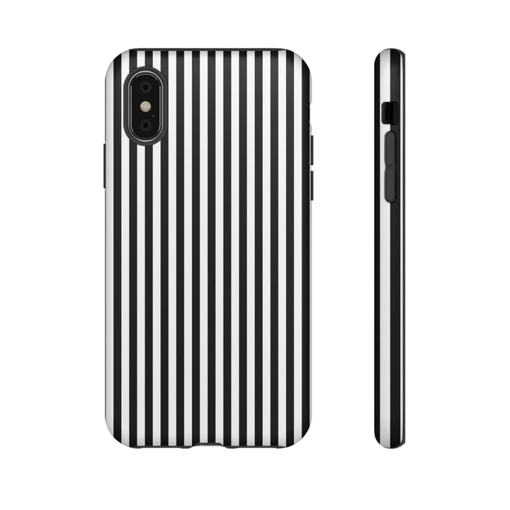 Tough Premium Black White Stripes Phone Case Gift for Her - For Apple iPhone 16 Pro Max 16e iPhone 15 Pro iPhone Iphone 14 Plus 13 Pro 12 SE XR - Studio40ParkLane