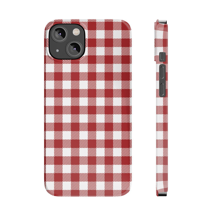 Slim Red Gingham Gift for Her Cute Phone Cases for Iphone 16 Pro Max | iPhone 15 Case | iPhone 15 Pro Max Case, Iphone 14, 13, 12, 11, 10, 8, 7 - Studio40ParkLane