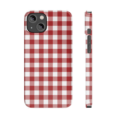 Slim Red Gingham Gift for Her Cute Phone Cases for Iphone 16 Pro Max | iPhone 15 Case | iPhone 15 Pro Max Case, Iphone 14, 13, 12, 11, 10, 8, 7