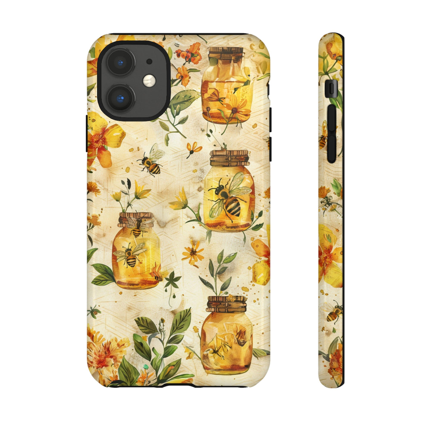 Impact Resistant, Honey Bees, Cute Phone Cases for Samsung S24, S23, S22, S21, IPhone 15 pro Iphone 14 pro Iphone 13 IPhone 12 Iphone 11