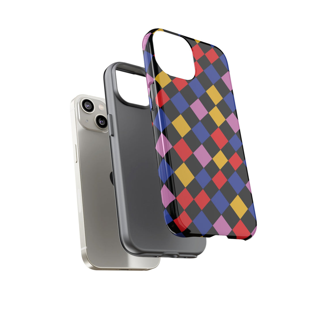 Aesthetic Tough Colorful Checkerboard Phone Case Premium - For iPhone 17 Pro Max iPhone 16 Pro iPhone 15 Iphone 14 Plus 13 Pro 12 11 10 XR - Studio40ParkLane