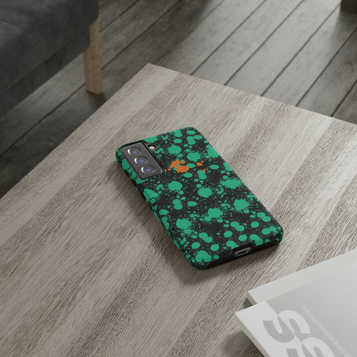 Cute Samsung Phone Case | Aesthetic Samsung Phone Case | Paint Splash Green Orange | Galaxy S23, S22, S21, S20 | Luxury Double Layer | Cool - Studio40ParkLane