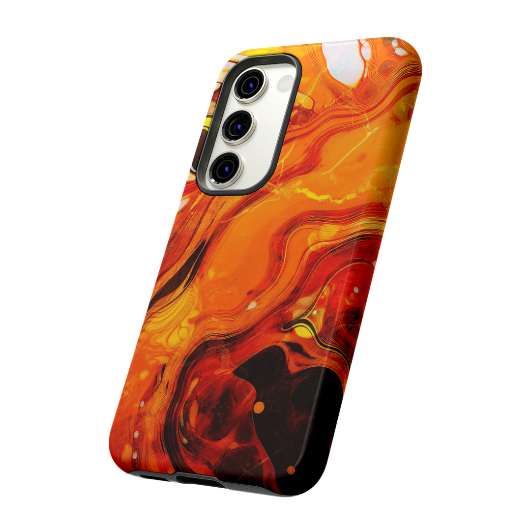 Cute Samsung Phone Cases, Designer Samsung Galaxy S23 Phone Case, Samsung S22 Case, Samsung S21 Case, Samsung S20 Case, Marble Orange Design - Studio40ParkLane